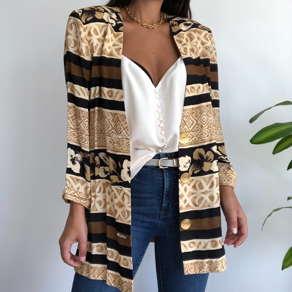 Vintage Aztec Print Blazer Lady Carol of NY